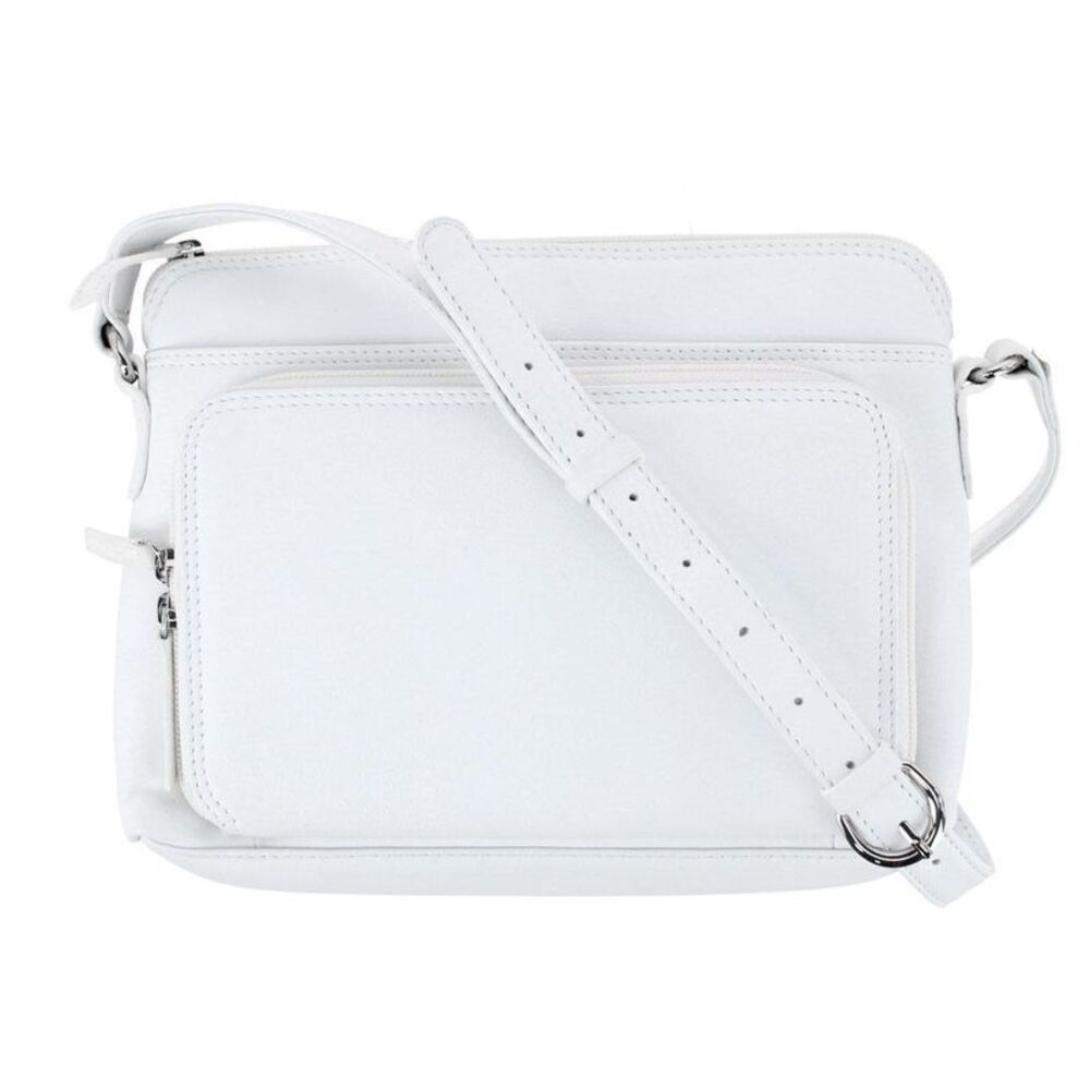 CTM Women's Leather Shoulder Bag Purse with Side Organizer